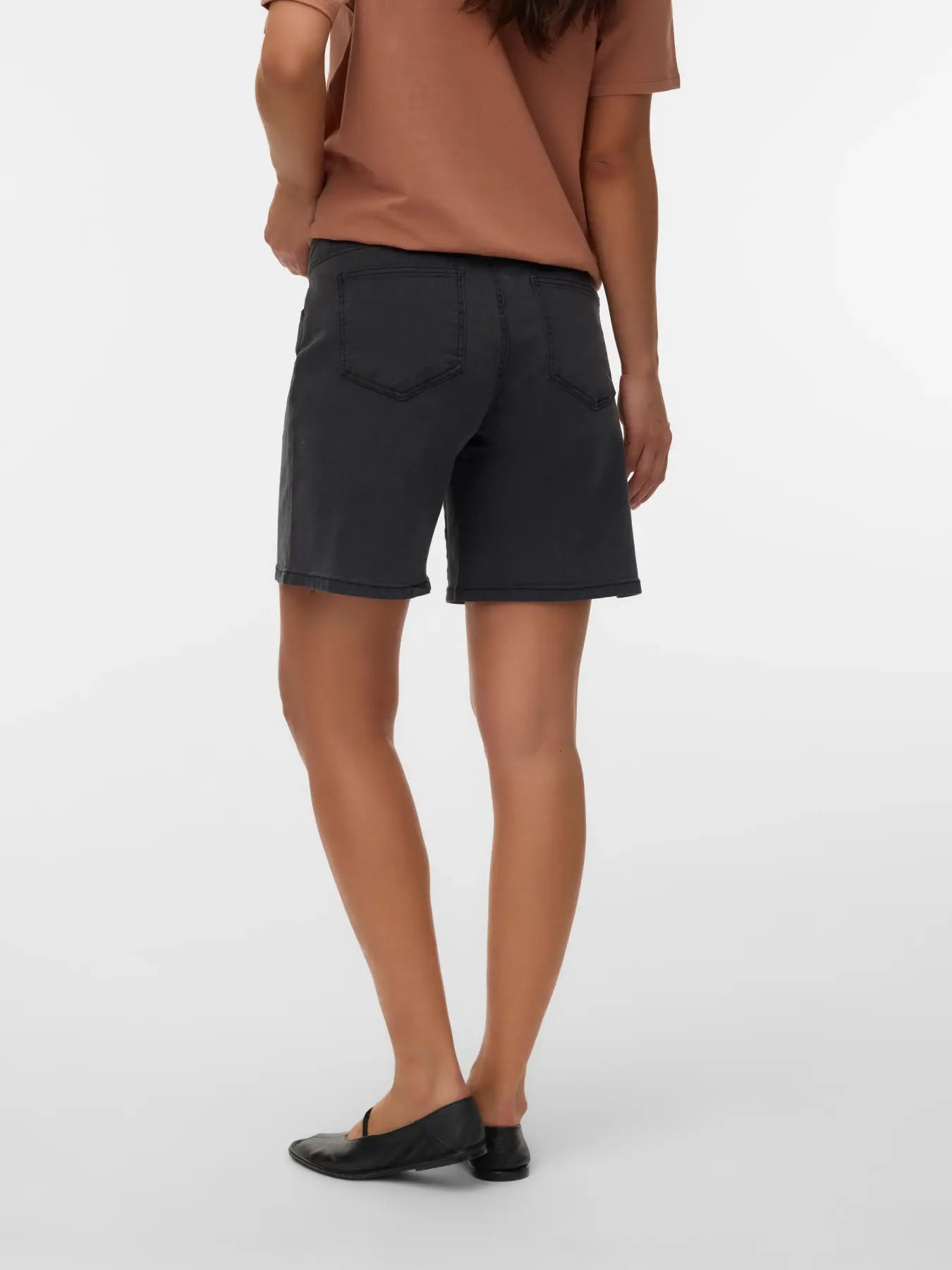 Denim-Umstandsshorts, schwarz