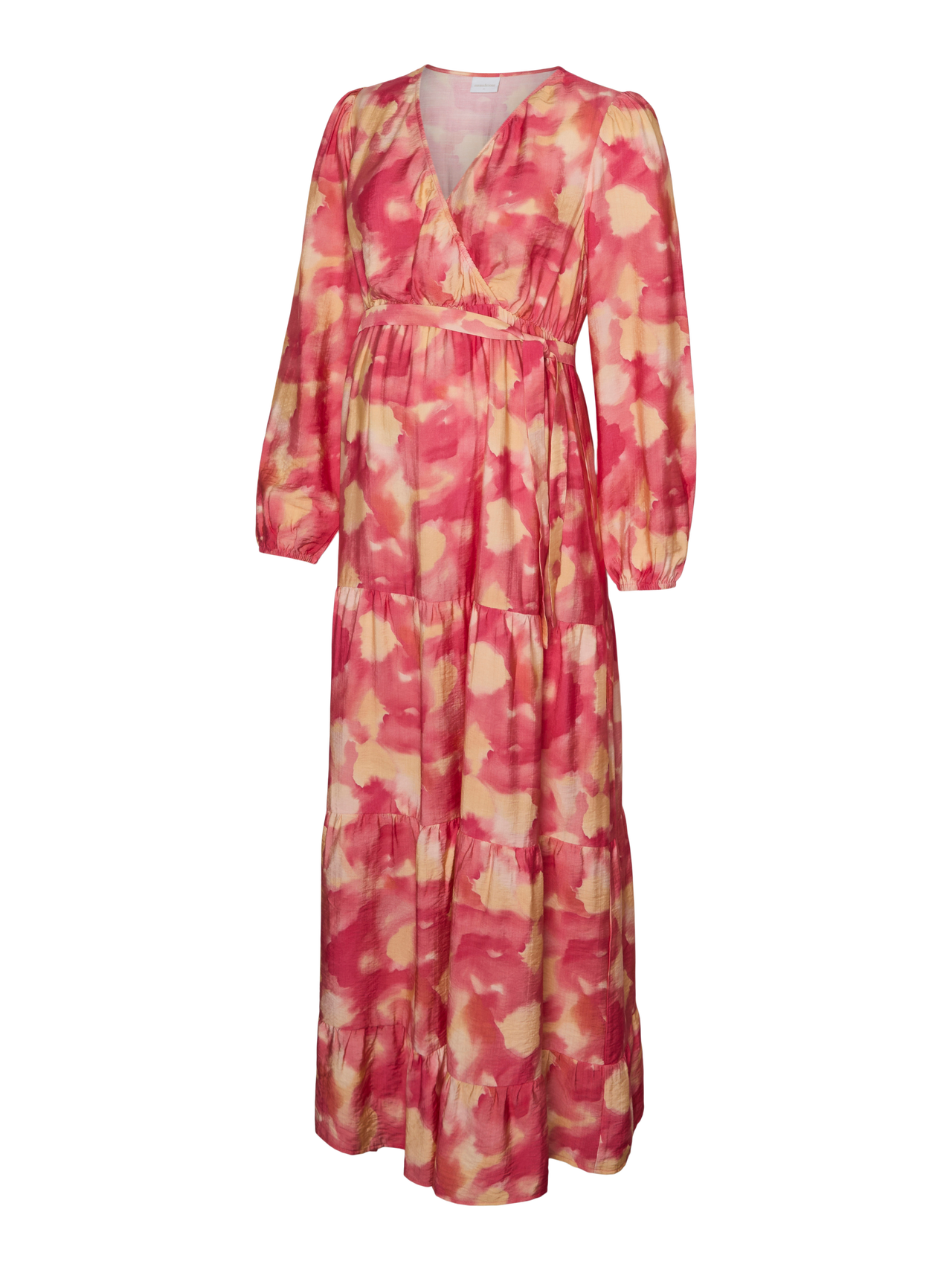 Maxi-Langarmkleid aus Viskose-Mix