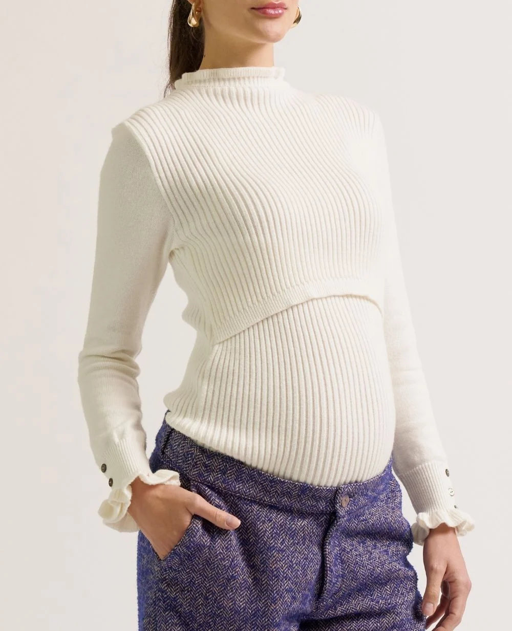 Strickpullover für Schwangerschaft und Stillzeit