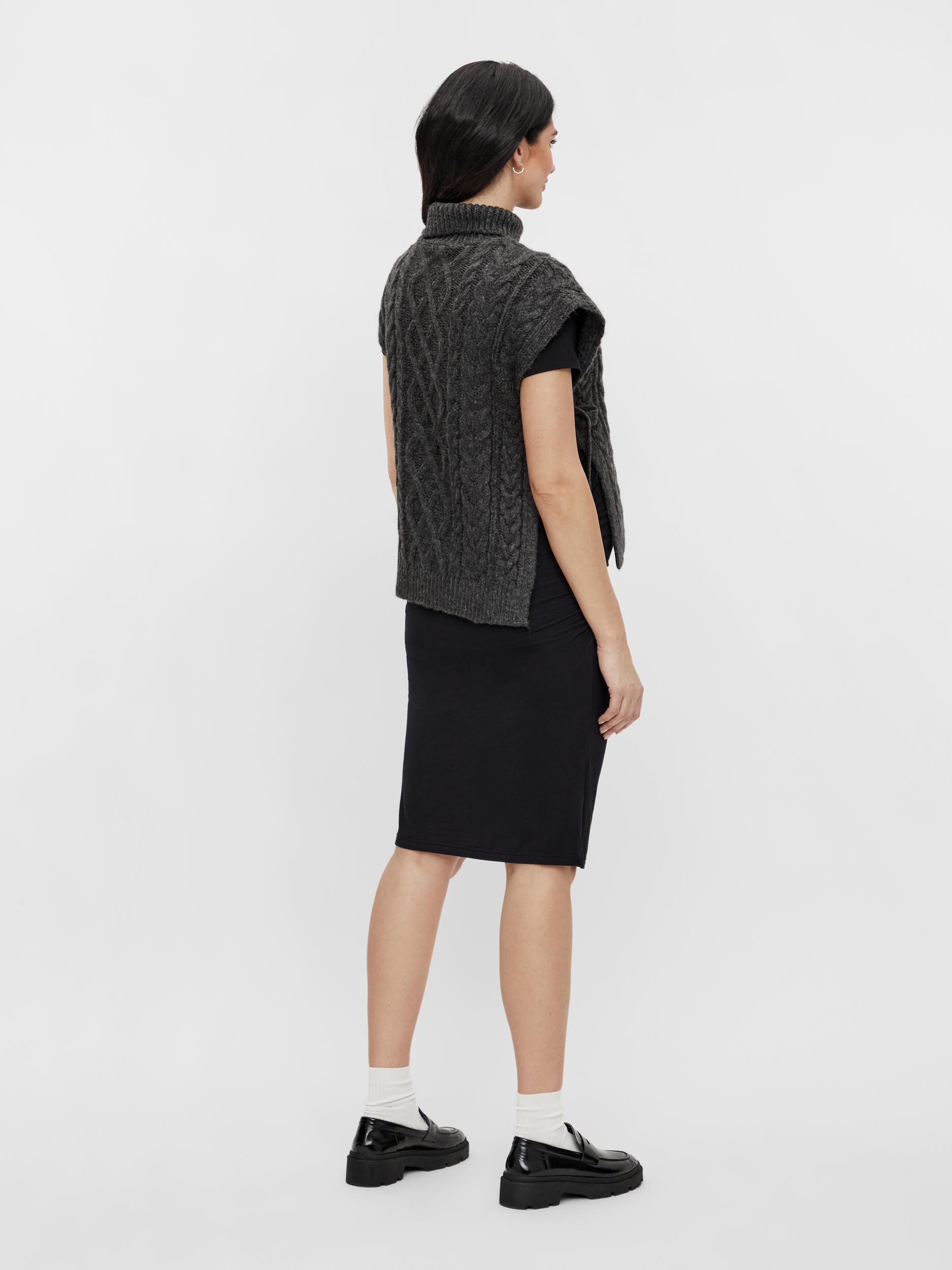Mutterkleid Pullunder mit Rollkragen für die Schwangerschaft grau von Mamalicious