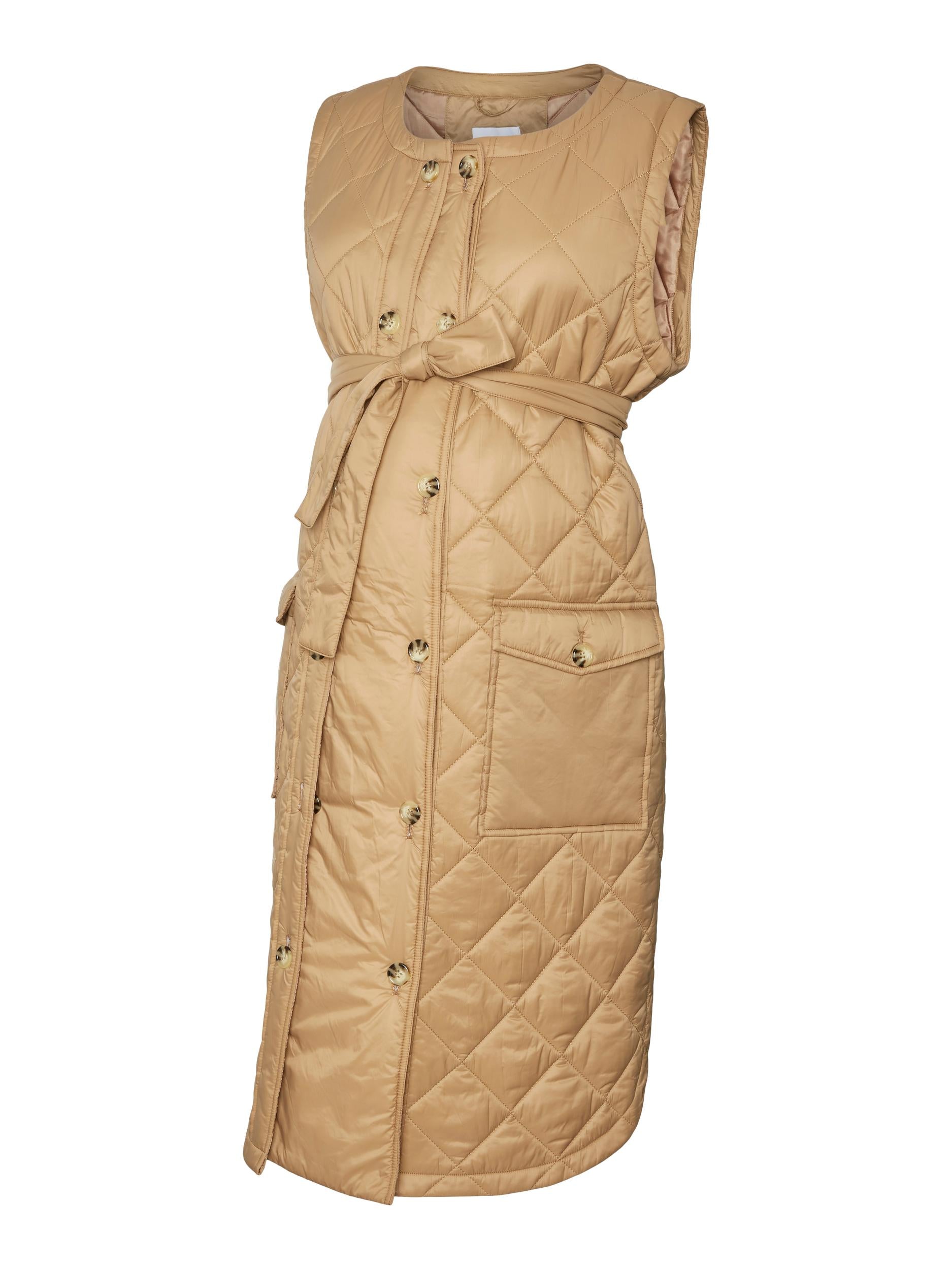Mutterkleid Umstandsweste in Steppoptik von Mamalicious mit Einsatz für den Babybauch und Bindegürtel aus recyceltem Nylon. Jetzt kaufen.