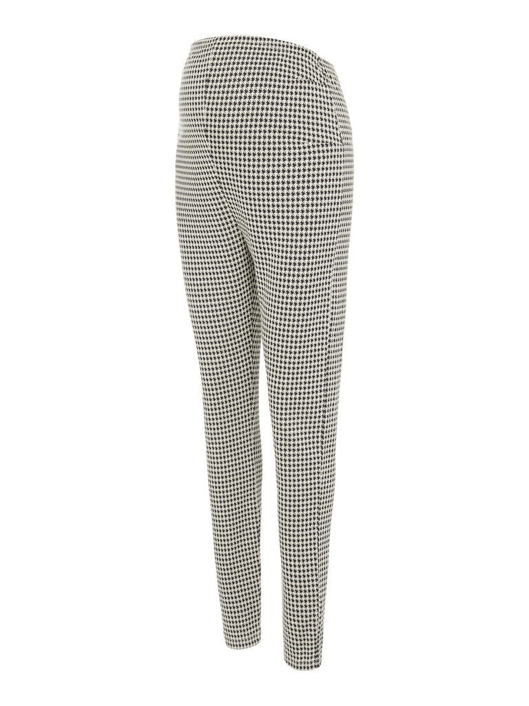 Mamalicious Umstandsleggings online kaufen bei Mutterkleid mit Hahnentrittmuster  aus Baumwolle-Mix mit elastischem Bund über dem Babybauch in der Schwangerschaft