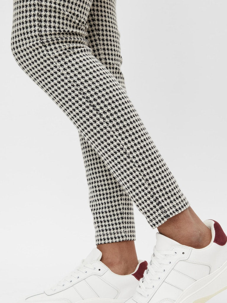 Mamalicious Umstandsleggings online kaufen bei Mutterkleid mit Hahnentrittmuster schwarz/weiß breitem Überbauchbund