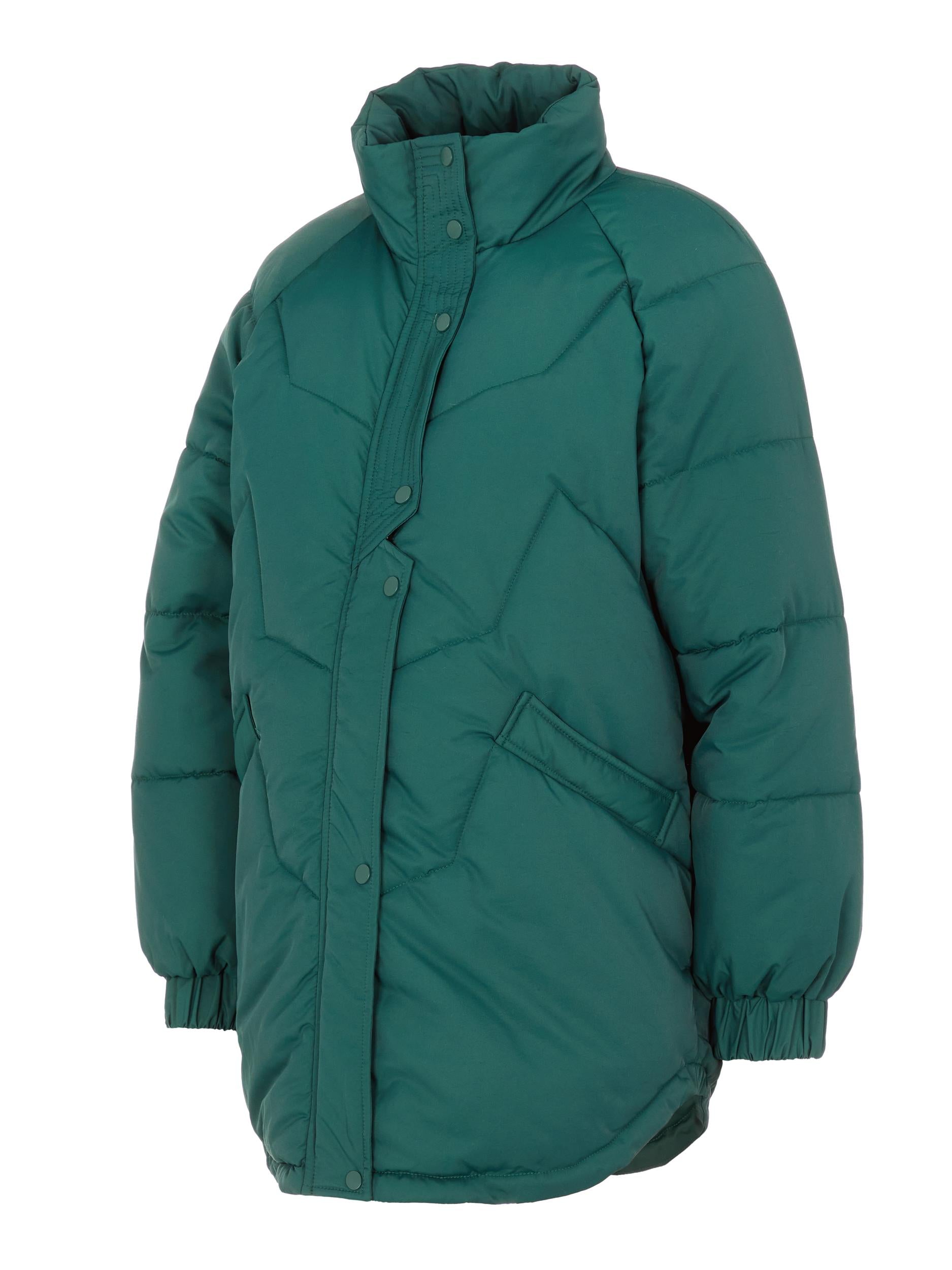Mamalicious Umstandsjacke online kaufen und mieten bei Mutterkleid, grün, gesteppt und gefüttert, seitliche Pattentaschen, Trichterkragen, gesmokte Ärmelbündchen, Reißverschluss unter Druckknopfblende