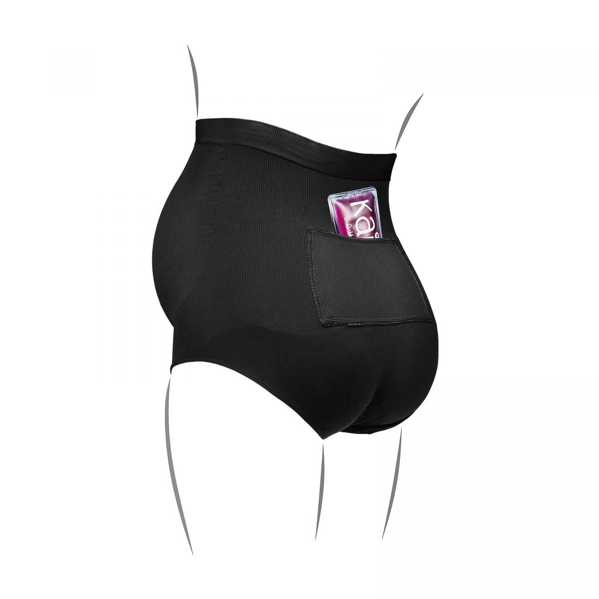 Mutterkleid Kaiserschlüpfer Slip schwarz mit Wärmepad spendet Wärme in der Schwangerschaft, wenn der Rücken schmerzt, angenehmes Tragen über dem Babybauch
