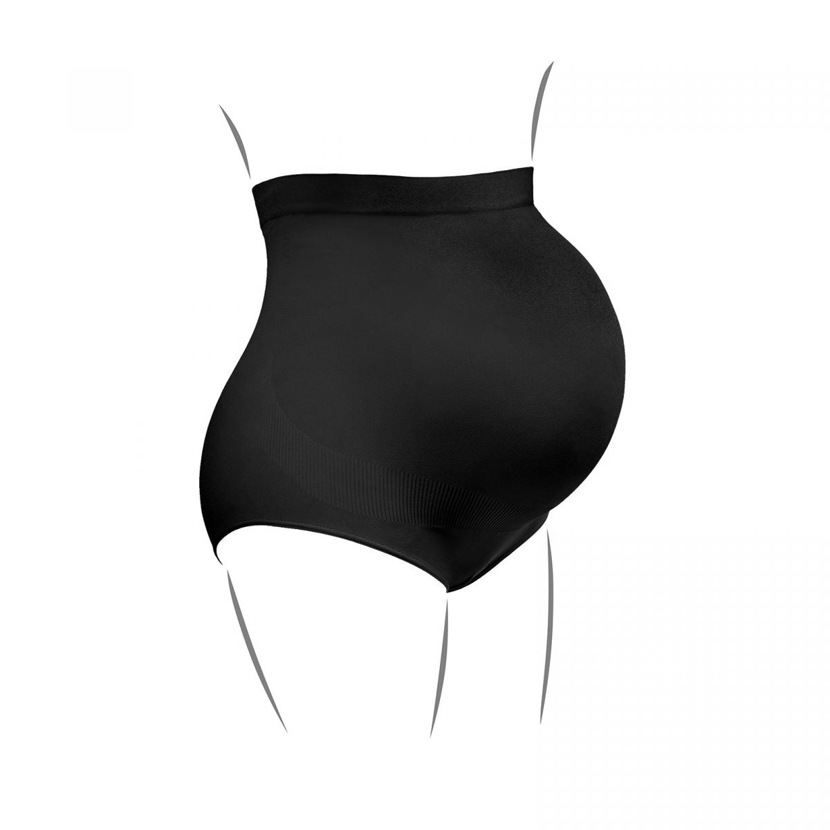 Mutterkleid Kaiserschlüpfer Slip in schwarz für die Schwangerschaft mit eingenähter Tasche am Rücken für ein Wärmepad